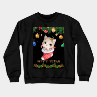 MERRY Christmas cat design Crewneck Sweatshirt